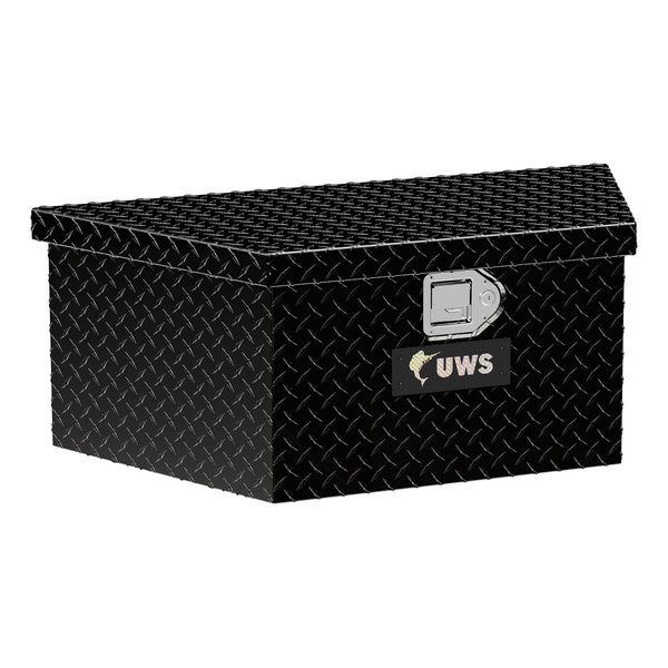 Uws 34" V-SHAPED LO-PRO UTILITY TRAILER BOX BLACK TBV-34-LP-BLK